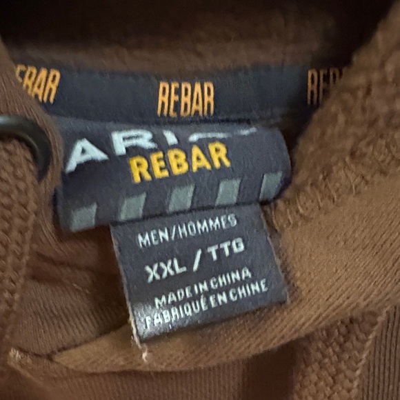 Ariat Rebar Brown Hoodie for Men - Picture 3 of 4